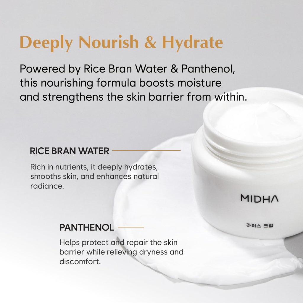 MIDHA Rice Cream 50ml – Deep Hydration, Glow-Enhancing & Barrier Support