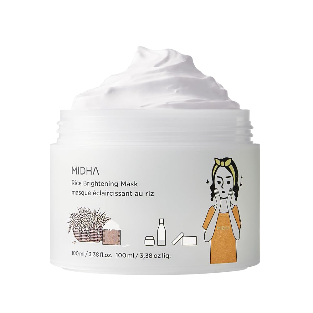 MIDHA Rice Mask – Hydrating, Smoothing Wash-off Facial Mask with 64% Rice Bran Water