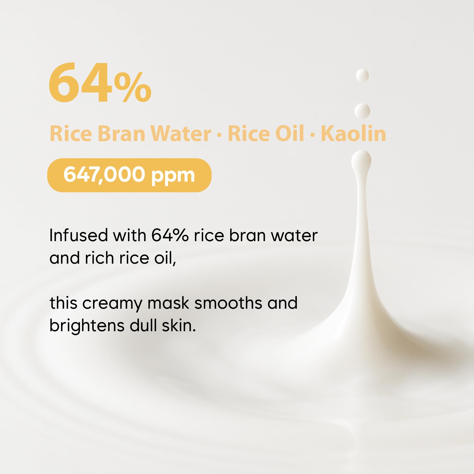 MIDHA Rice Mask – Hydrating, Smoothing Wash-off Facial Mask with 64% Rice Bran Water