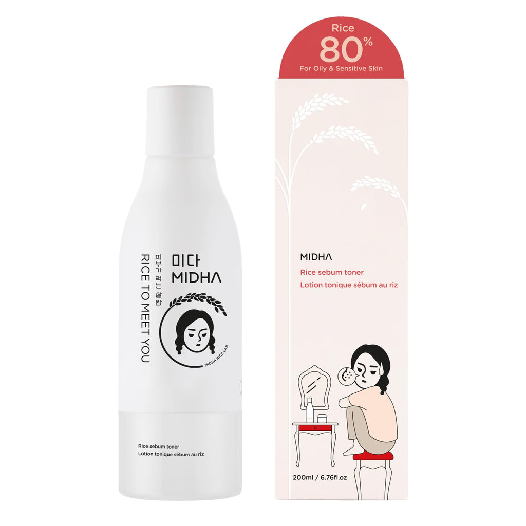 MIDHA Rice SEBUM Toner – Hydrating, Pore Refining, Oil Control for Oily & Sensitive Skin | 200ml