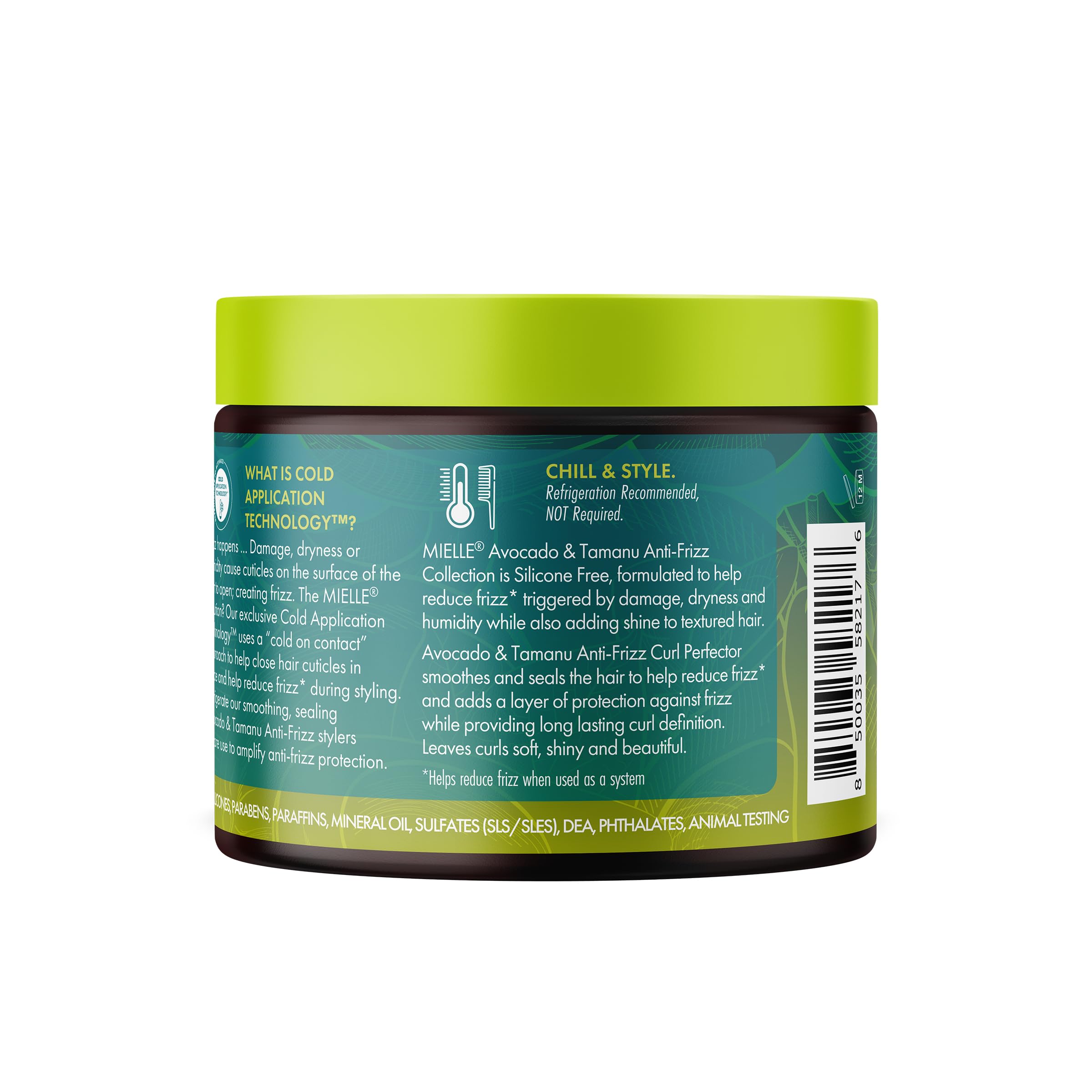 Mielle Organics Avocado & Tamanu Anti-Frizz Curl Cream – Smoothing & Defining for Textured Hair (12oz)