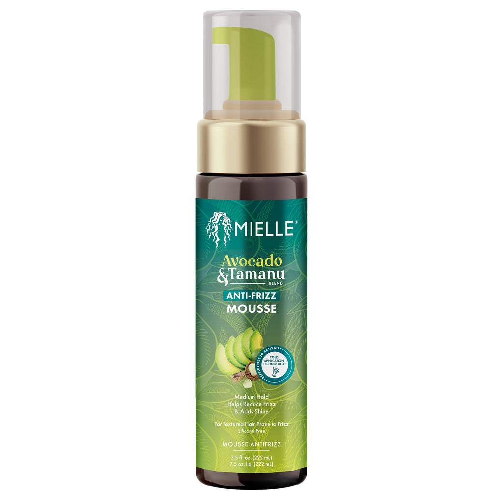 Mielle Organics Avocado & Tamanu Curly Mousse – Medium Hold & Frizz Control
