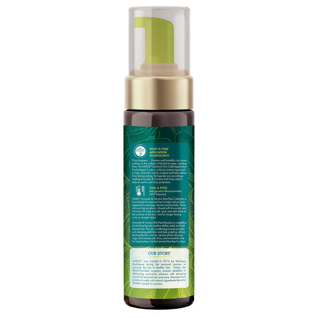 Mielle Organics Avocado & Tamanu Curly Mousse – Medium Hold & Frizz Control