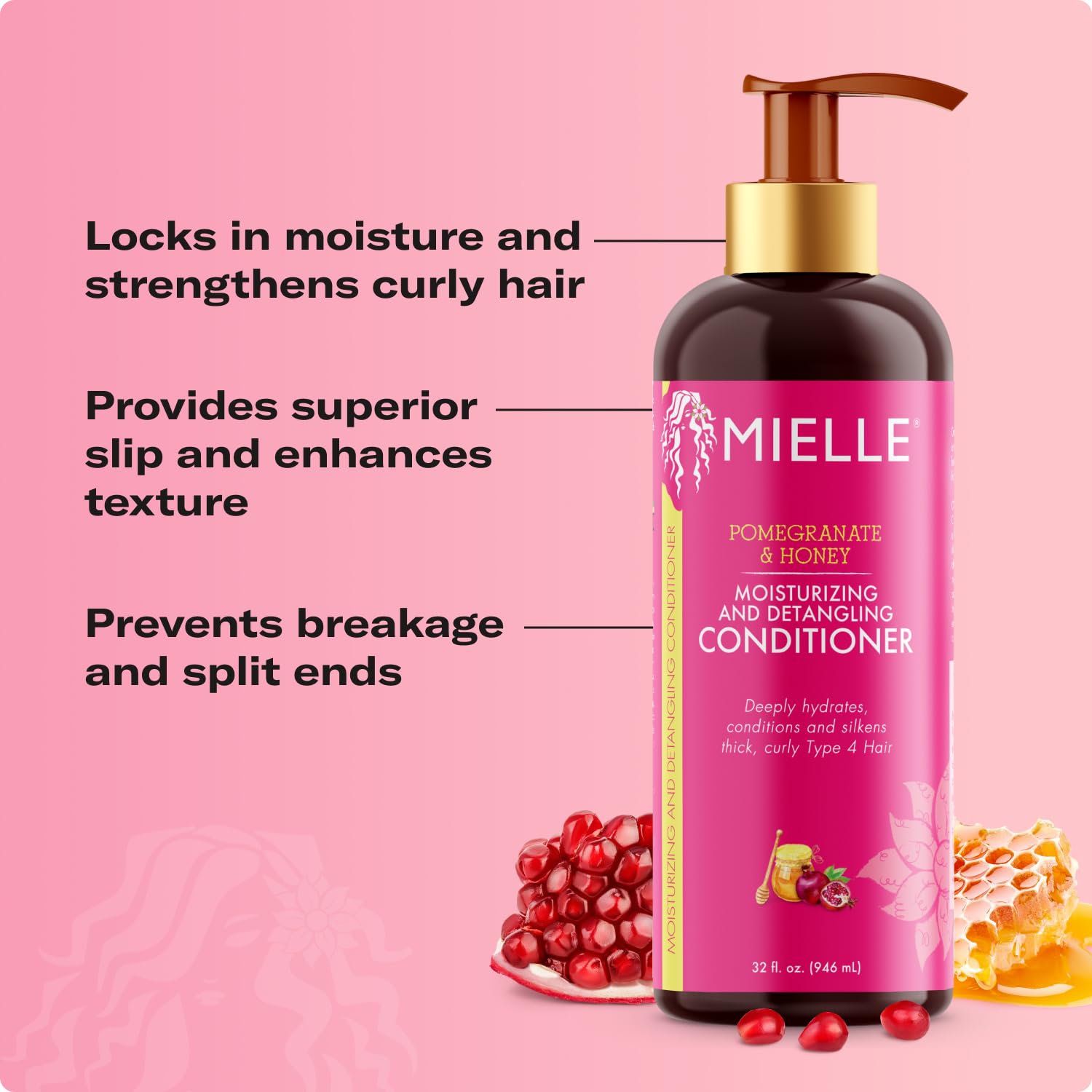 Mielle Organics Pomegranate & Honey Twin Pack Shampoo & Conditioner for Type 4 Hair