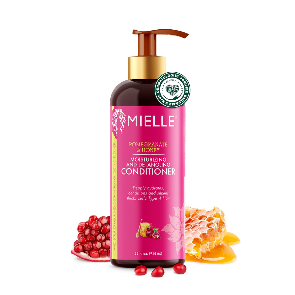 Mielle Organics Pomegranate and Honey Detangling Conditioner for Curly Hair (32 oz) – Deep Moisture and Strength