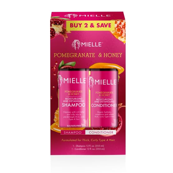 Mielle Organics Pomegranate & Honey Twin Pack Shampoo & Conditioner for Type 4 Hair
