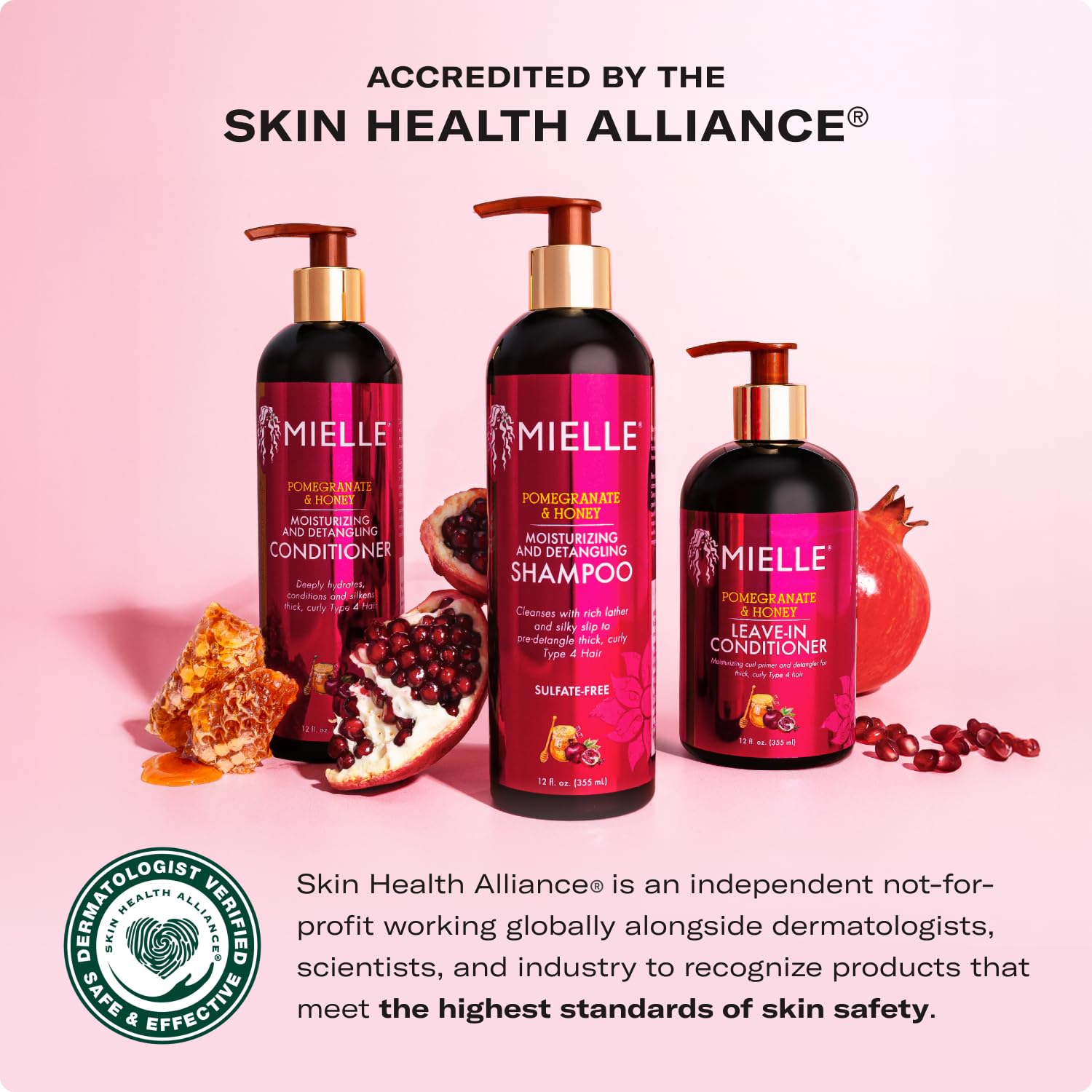 Mielle Organics Pomegranate & Honey Twin Pack Shampoo & Conditioner for Type 4 Hair