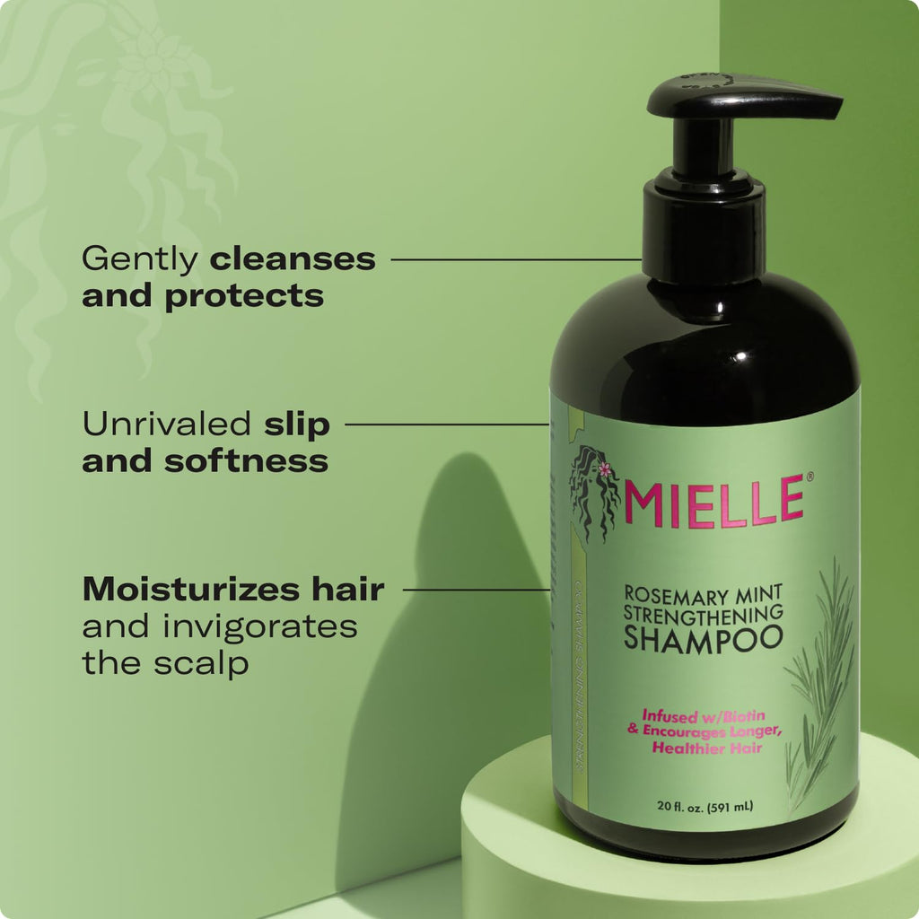 Mielle Organics Rosemary Mint Biotin Shampoo – Strengthening, Moisturizing Hair Cleanser (20 oz)
