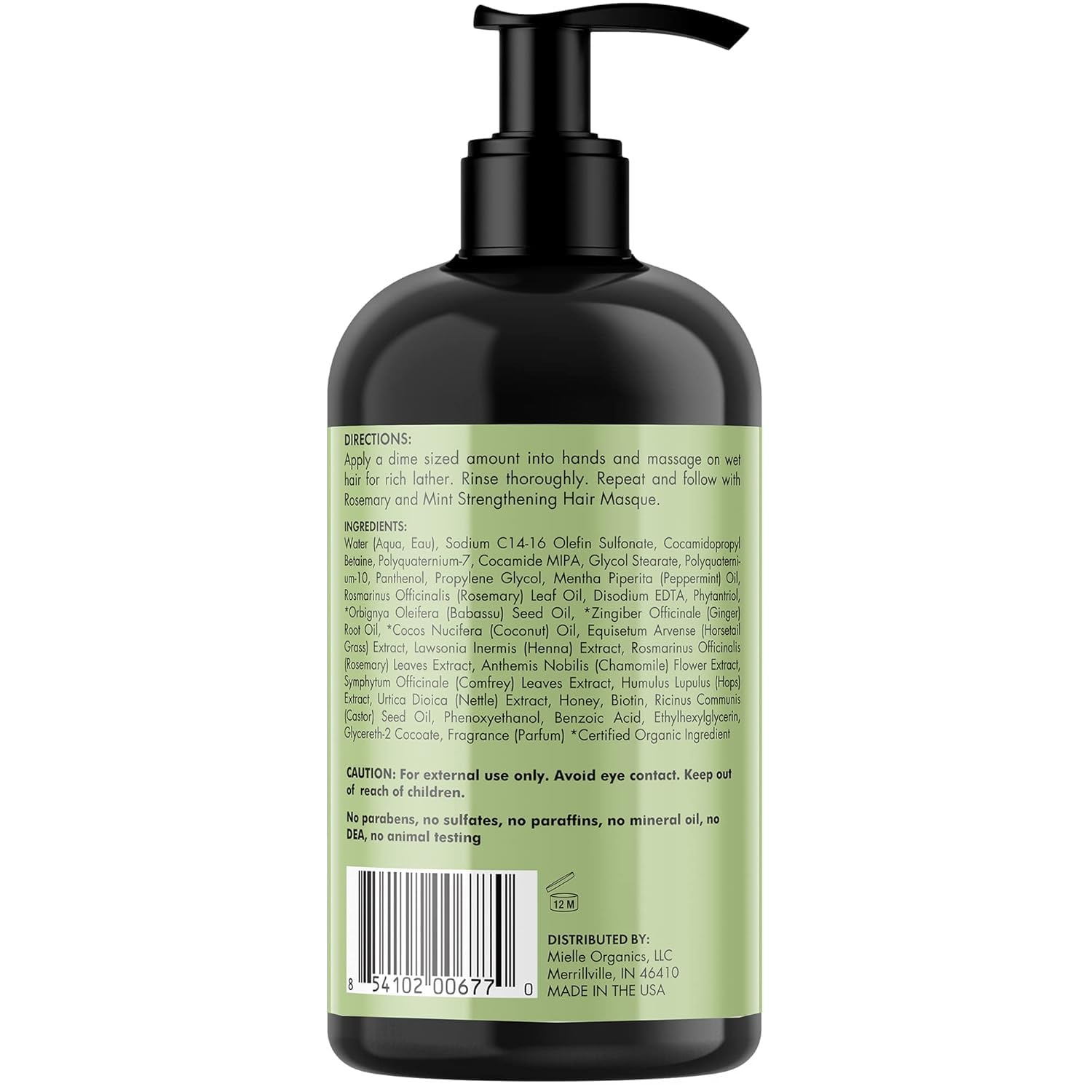 Mielle Organics Rosemary Mint Biotin Shampoo – Strengthening, Moisturizing Hair Cleanser (20 oz)