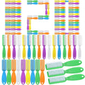 Mifoci 120 Pcs Handle Grip Nail Brush Set Neon Color – Bulk Fingernail Scrub Brushes for Manicure & Pedicure