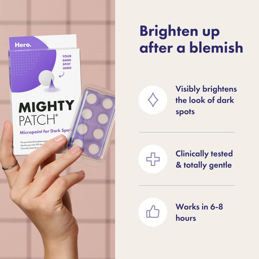 Mighty Patch Hero Cosmetics Micropoint for Dark Spots – Post-Blemish Patch with 395 Micropoints (Pack of 2)