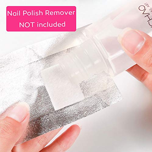 MIILYE Nail Polish Remover Foil Wraps with Pre-attached Lint-Free Pad (300 Wraps)