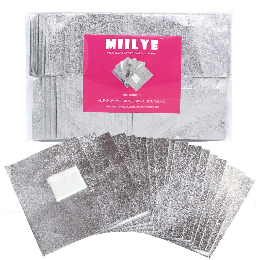 MIILYE Nail Polish Remover Foil Wraps with Pre-attached Lint-Free Pad (300 Wraps)