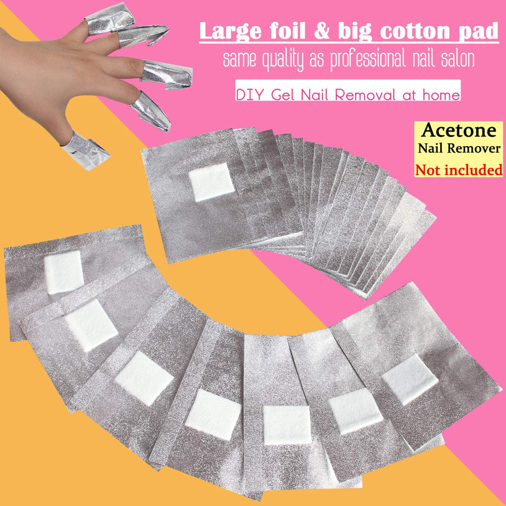 MIILYE Nail Polish Remover Foil Wraps with Pre-attached Lint-Free Pad (300 Wraps)