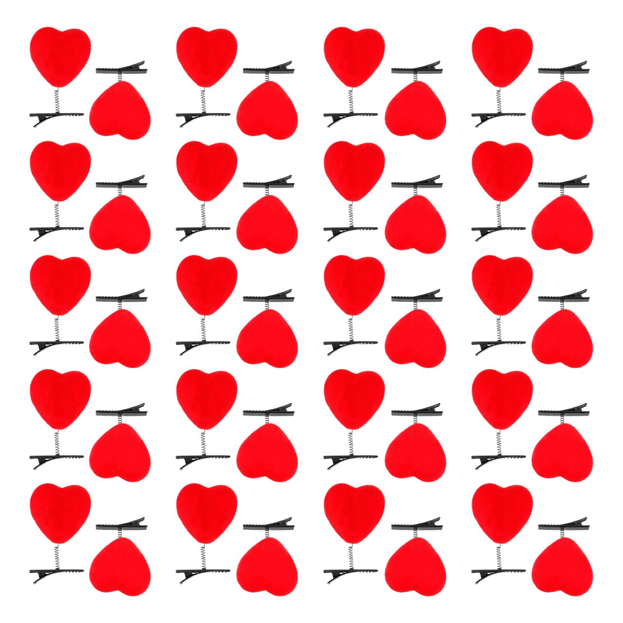 Mikinona 40Pcs Valentine Red Heart Hair Clips – Heart Barrettes for Girls & Women