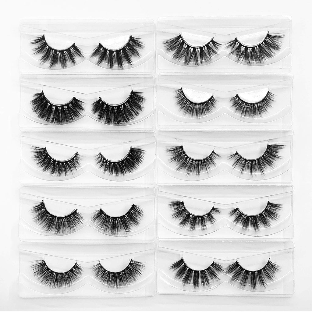 Mikiwi 30-Pair 5D Faux Mink Lashes Bulk Wholesale – 12-20mm Natural, Fluffy