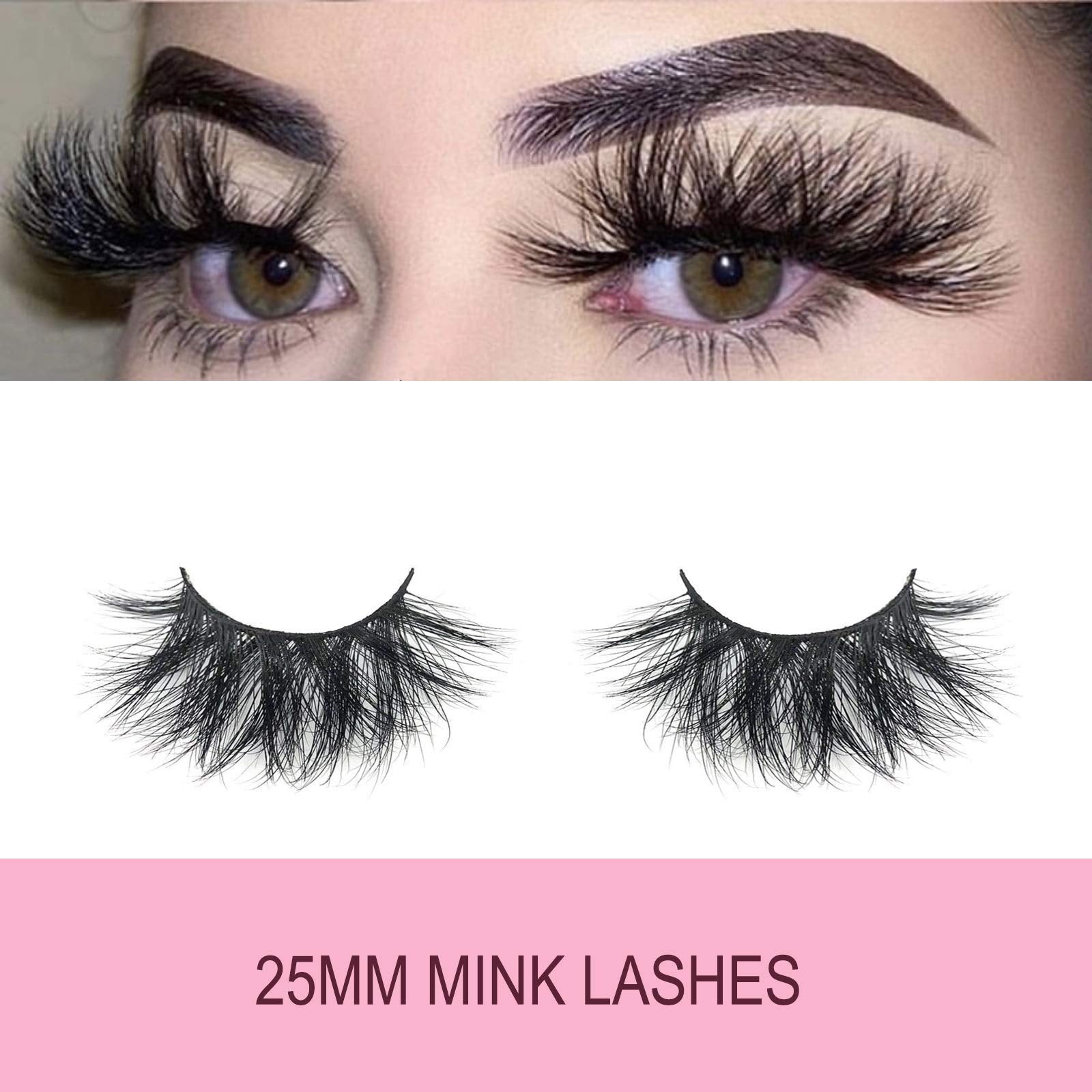 Mikiwi 25mm Mink Lashes Bulk Pack – 5 Pairs | 3D Real Mink Lashes, Cruelty-Free, Dramatic Full-Strip