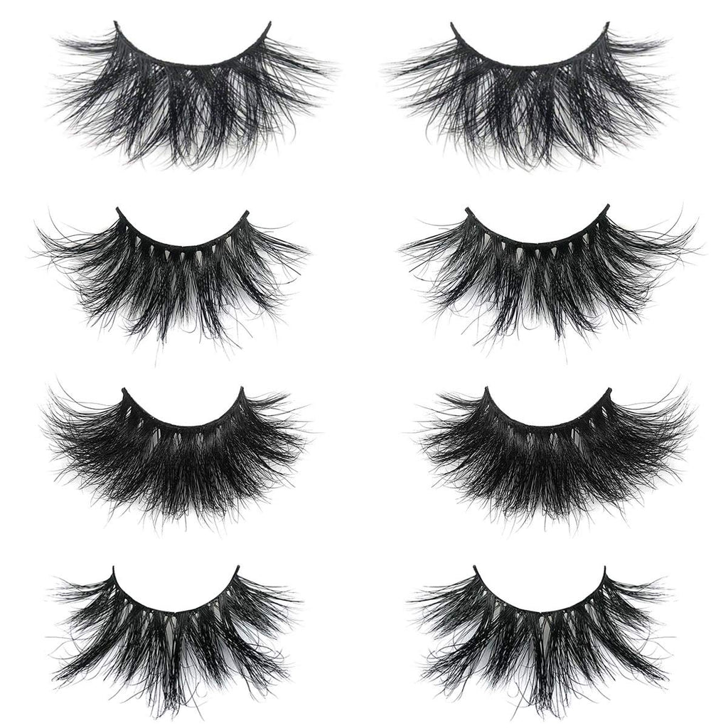 Mikiwi 20-Pack 25mm Real Mink False Eyelashes – Handmade 3D Full-Strip, Cruelty-Free, Dramatic Black Lashes, 20 Pairs