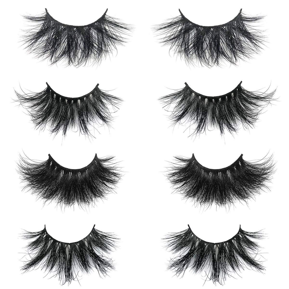 Mikiwi 20-Pack 25mm Real Mink False Eyelashes – Handmade 3D Full-Strip, Cruelty-Free, Dramatic Black Lashes, 20 Pairs