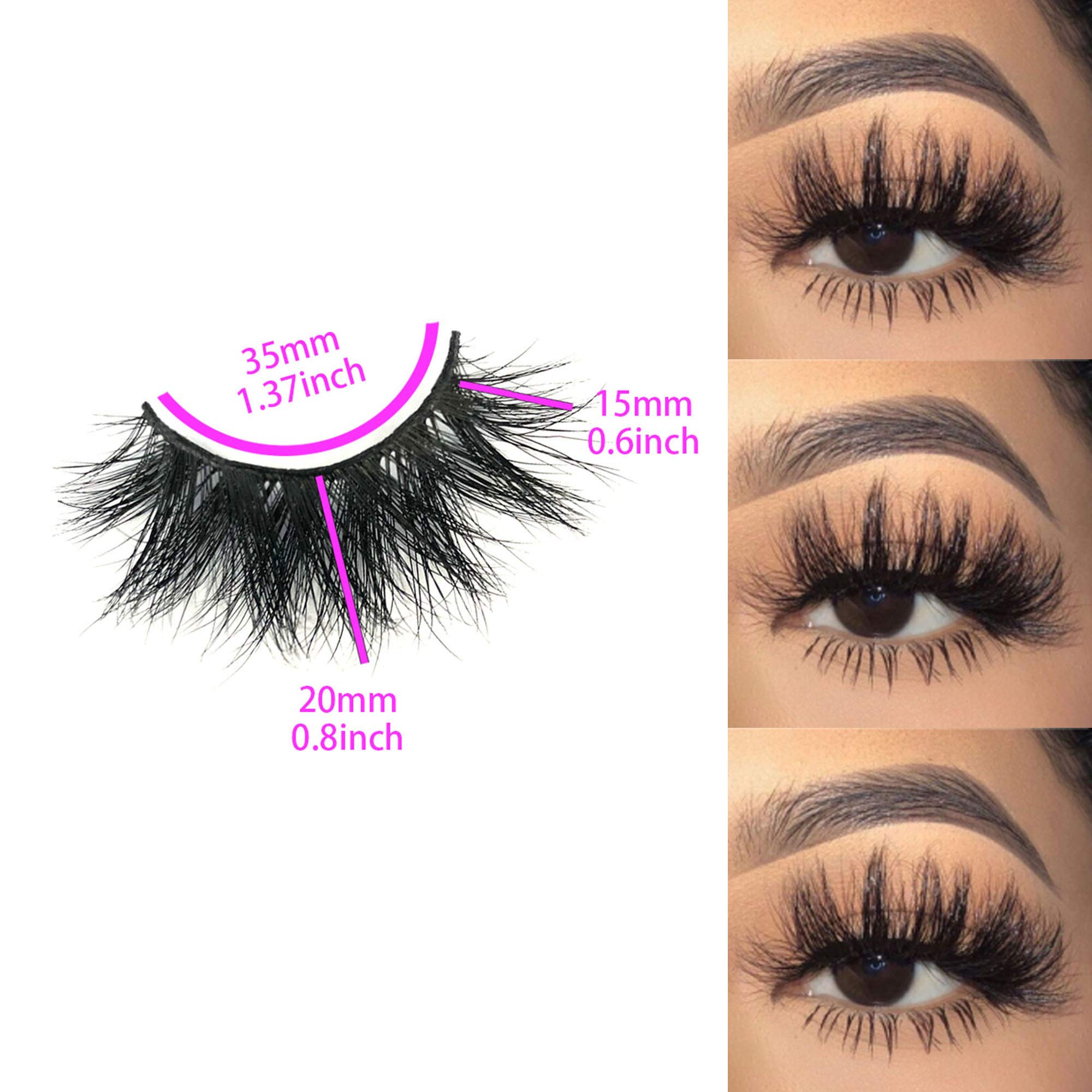 Mikiwi D390-3 3D Mink Lashes – 3 Pairs, Thick Handmade Full Strip, Cruelty Free, 20mm Luxury Lashes