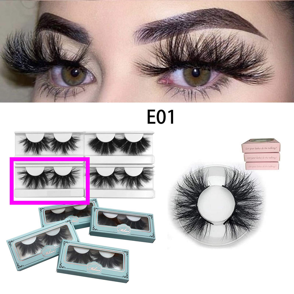 Mikiwi 25mm Mink Lashes Bulk Pack – 5 Pairs | 3D Real Mink Lashes, Cruelty-Free, Dramatic Full-Strip