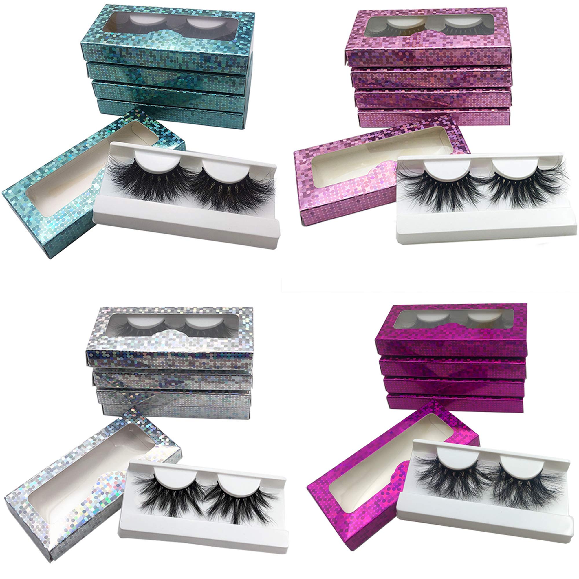 Mikiwi 20-Pack 25mm Real Mink False Eyelashes – Handmade 3D Full-Strip, Cruelty-Free, Dramatic Black Lashes, 20 Pairs