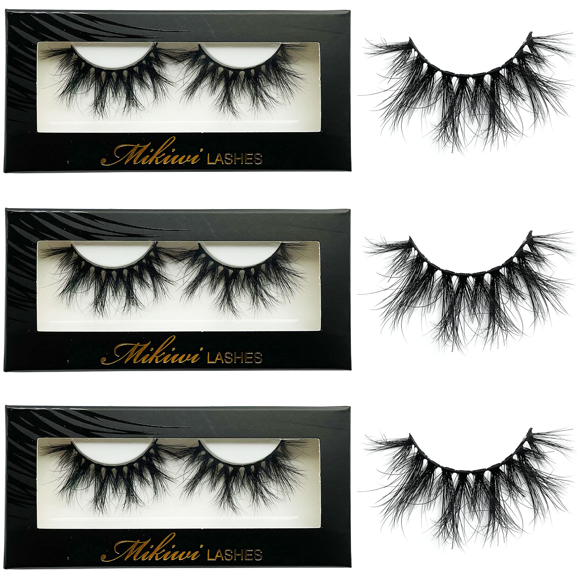 Mikiwi 5D Mink Lashes – Full-Strip, 20-22mm, Super Fluffy Dramatic Lashes, Handmade & Cruelty-Free