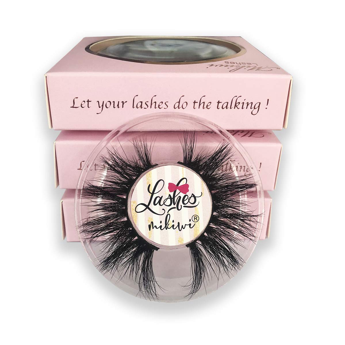 Mikiwi 3 Pairs Real Mink Lashes D384-3 | 20mm 3D Fluffy Full-Strip, Cruelty-Free