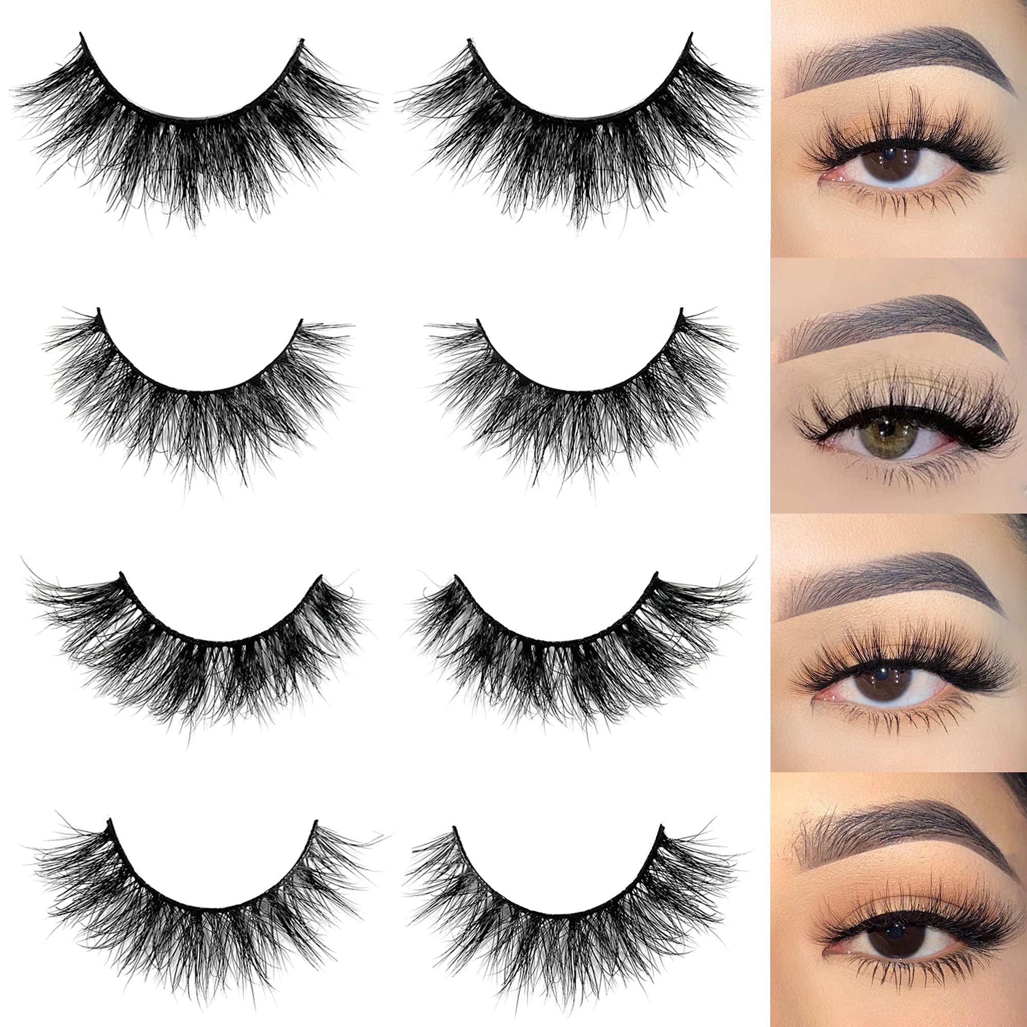 Mikiwi Mink Lashes Natural Look – 5D 14-18mm, Cruelty-Free Reusable Lashes