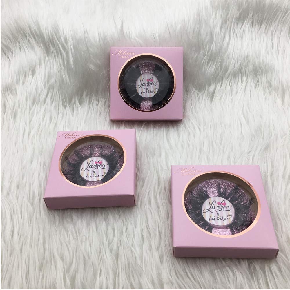 Mikiwi D327-3 Mink Lashes – 3 Pairs, 22mm 3D Fluffy Full-Strip, Cruelty-Free Handmade Lashes