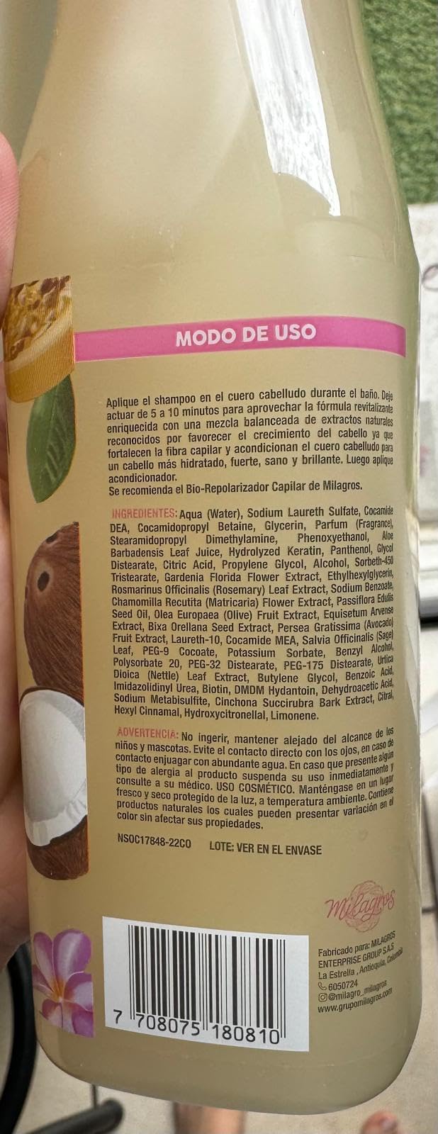 Milagros Emergency Hair Shampoo – Natural Growth, Strength & Repair (100% Natural)