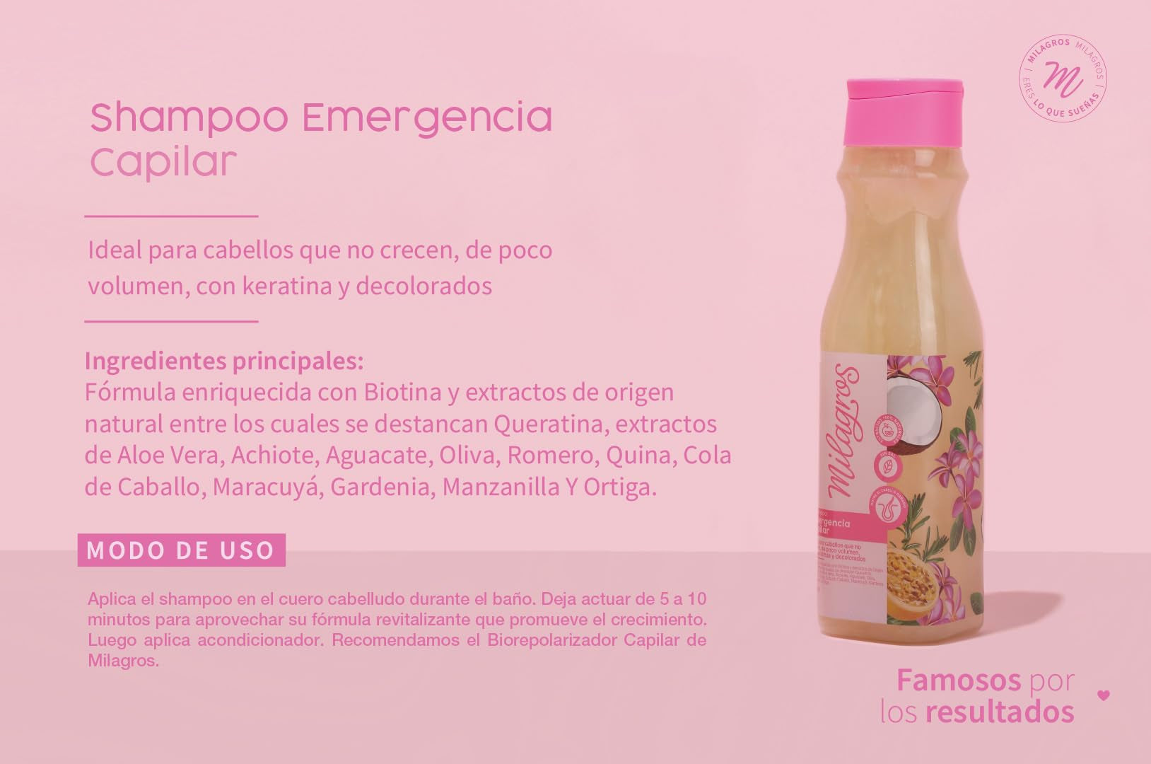 Milagros Emergency Hair Shampoo – Natural Growth, Strength & Repair (100% Natural)