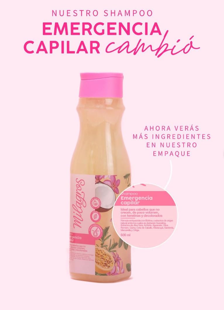 Milagros Emergency Hair Shampoo – Natural Growth, Strength & Repair (100% Natural)