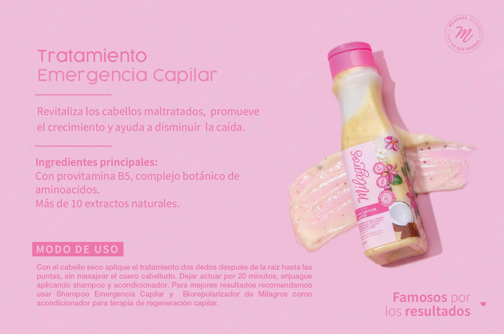 Milagros Emergency Hair Treatment | Natural Colombian Hair Care for Growth, Strength & Repair