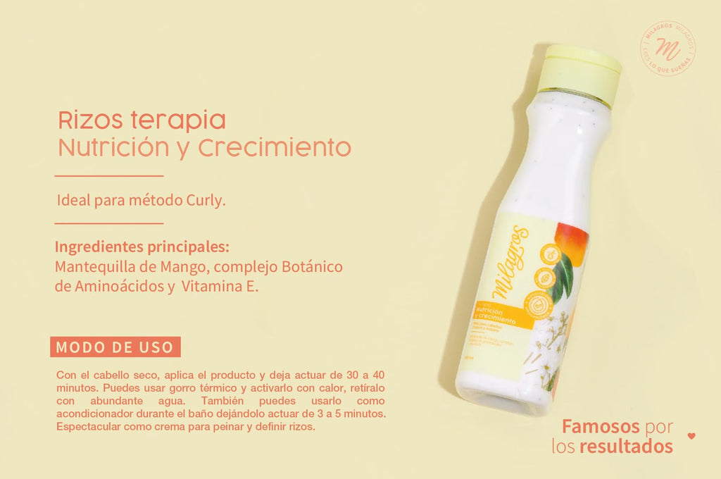 Milagros Curl Therapy: Natural Growth & Repair Hair Care Set – 100% Natural, Colombian Brand