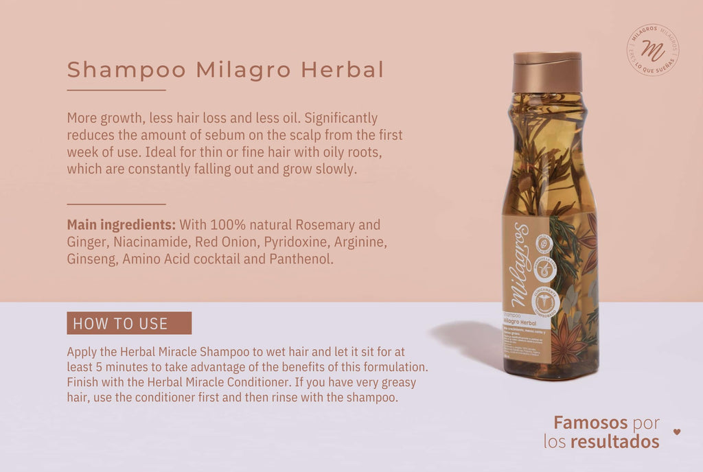 MILAGROS Rosemary Shampoo – Natural Growth, Strength & Repair | 100% Natural Colombian Formula