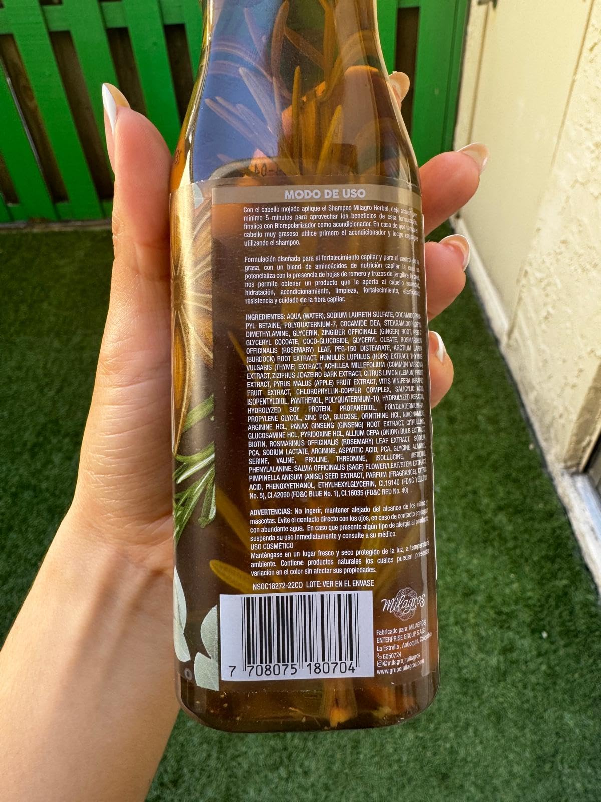 MILAGROS Rosemary Shampoo – Natural Growth, Strength & Repair | 100% Natural Colombian Formula