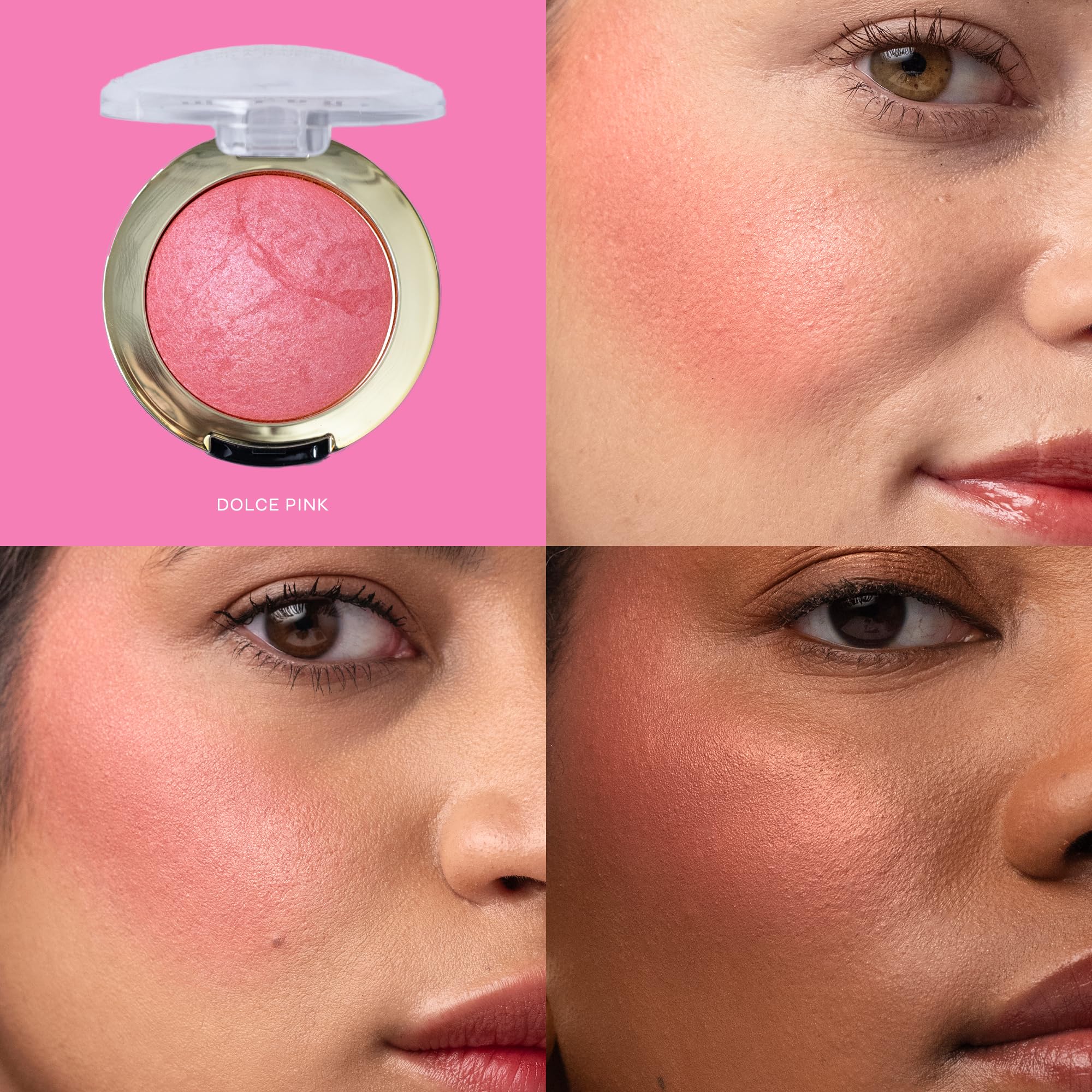 Milani Baked Blush Dolce Pink – 8 Shades, Buildable Color, Cruelty-Free Cheek Makeup