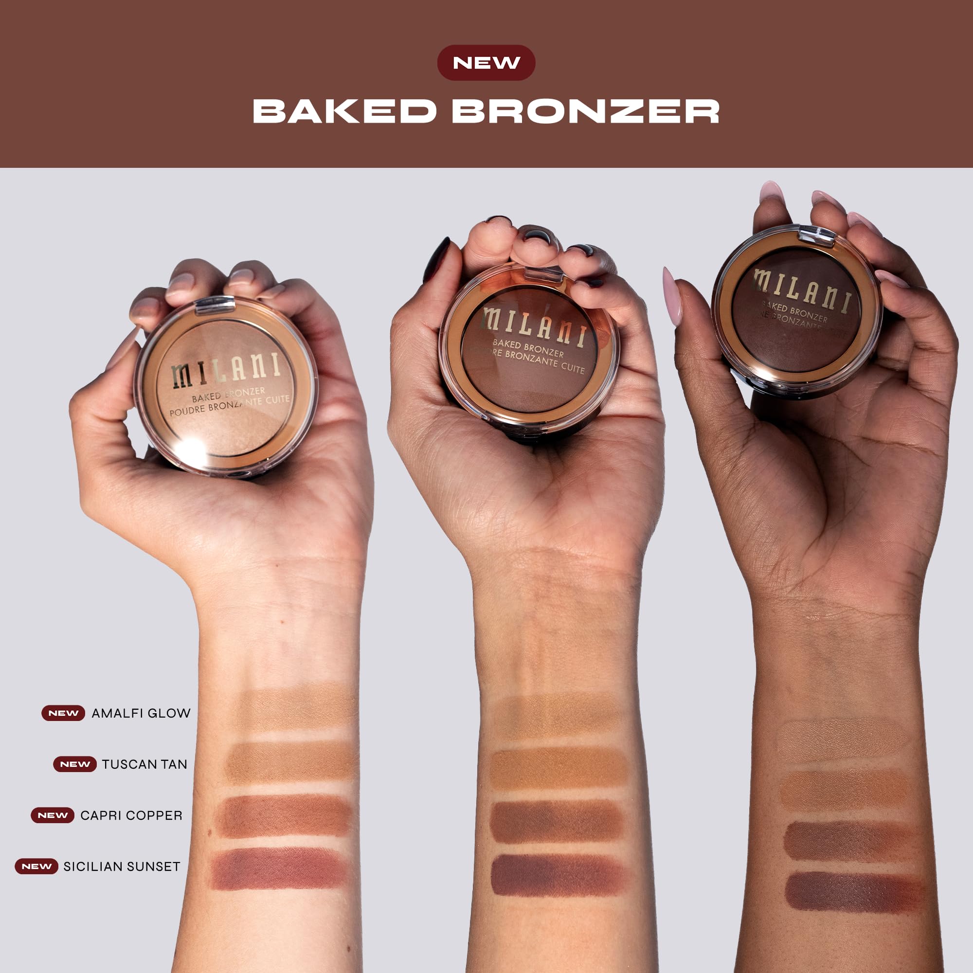 Milani Baked Bronzer Amalfi Glow – 12-Hour Sun-Kissed, Talc-Free