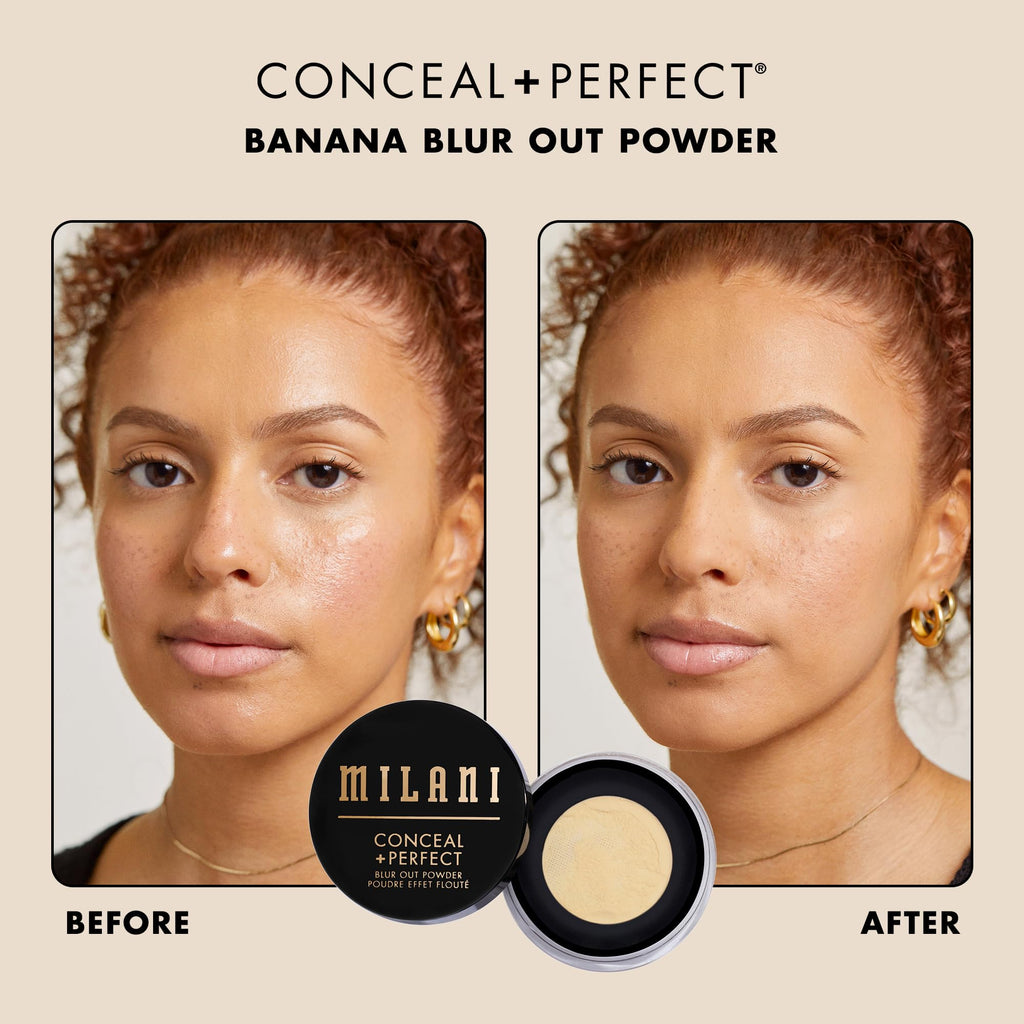 Milani Conceal + Perfect Blur Out Powder Banana – Talc-Free Pore-Blur Setting Powder