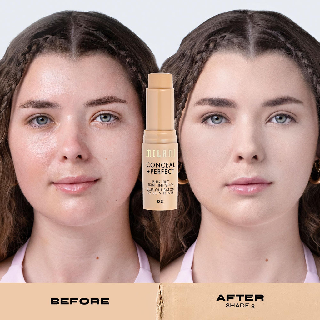 Milani Conceal + Perfect Blur Out Skin Tint Stick Shade 03 | Buildable Coverage & Soft-Focus Finish