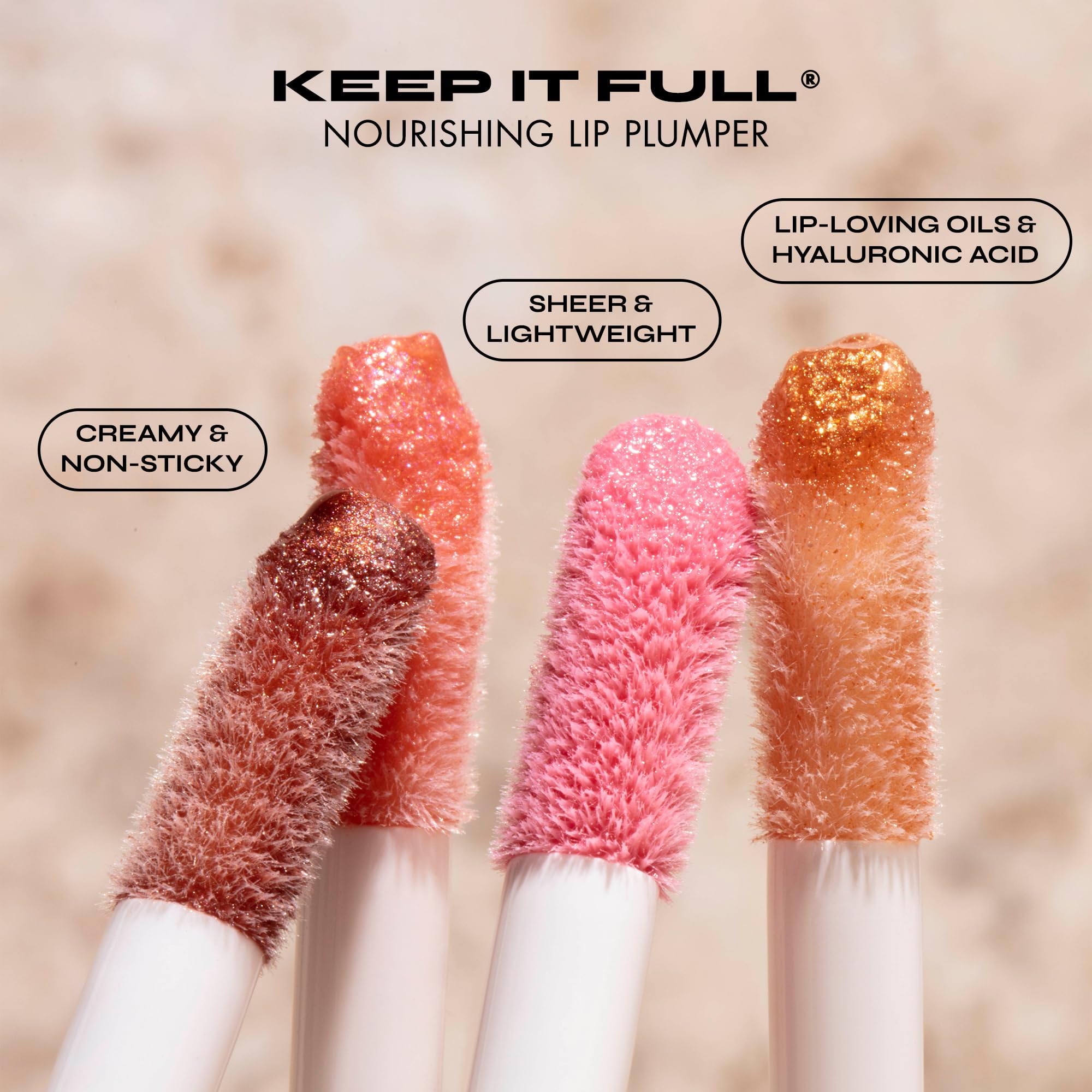 Milani Lip Gloss Keep It Full Nourishing Lip Plumper with Hyaluronic Acid & Peptides – Soft Rose (0.13 Fl. Oz.)