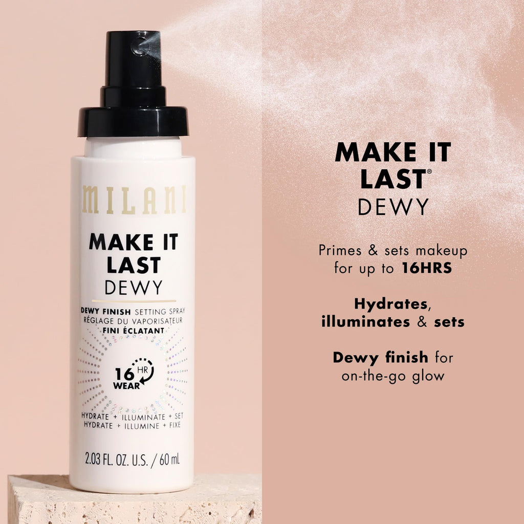 Milani Make It Dewy Setting Spray + Primer (2 Pack) – Hydrate, Glow & Set