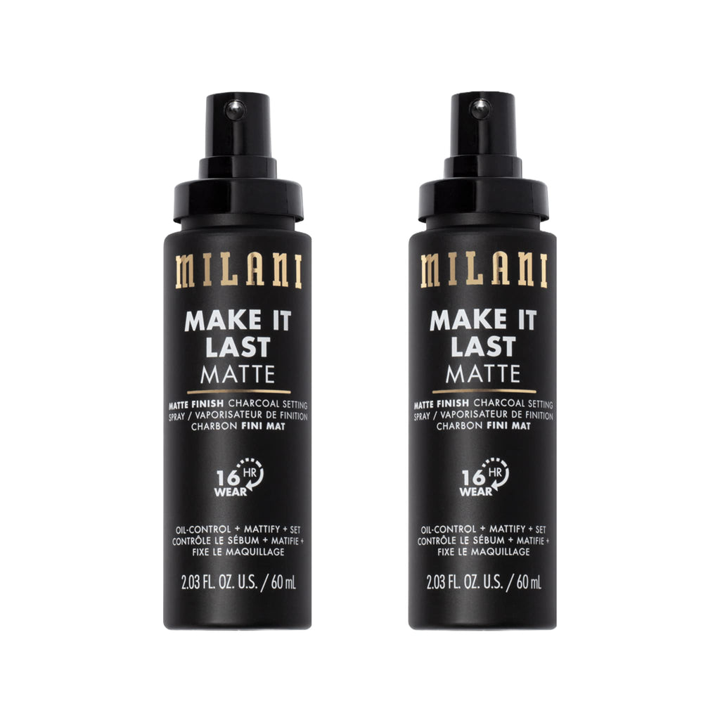 Milani Make It Last Matte Setting Spray + Primer — Charcoal, Oil-Absorbing, 16-Hour Matte Finish (2 Pack)