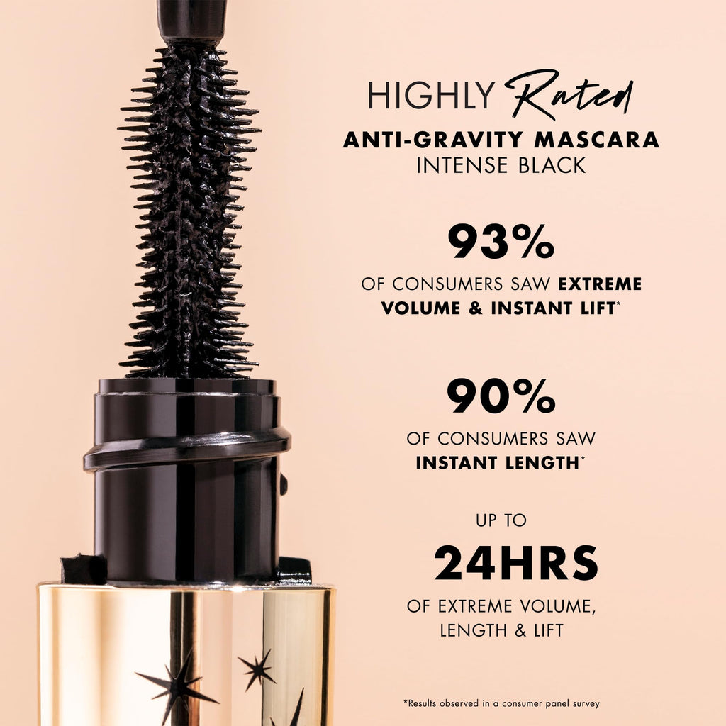 Milani Mascara Volume & Length – Anti-Gravity Black, Hourglass Wand, Castor Oil (2 Pack)