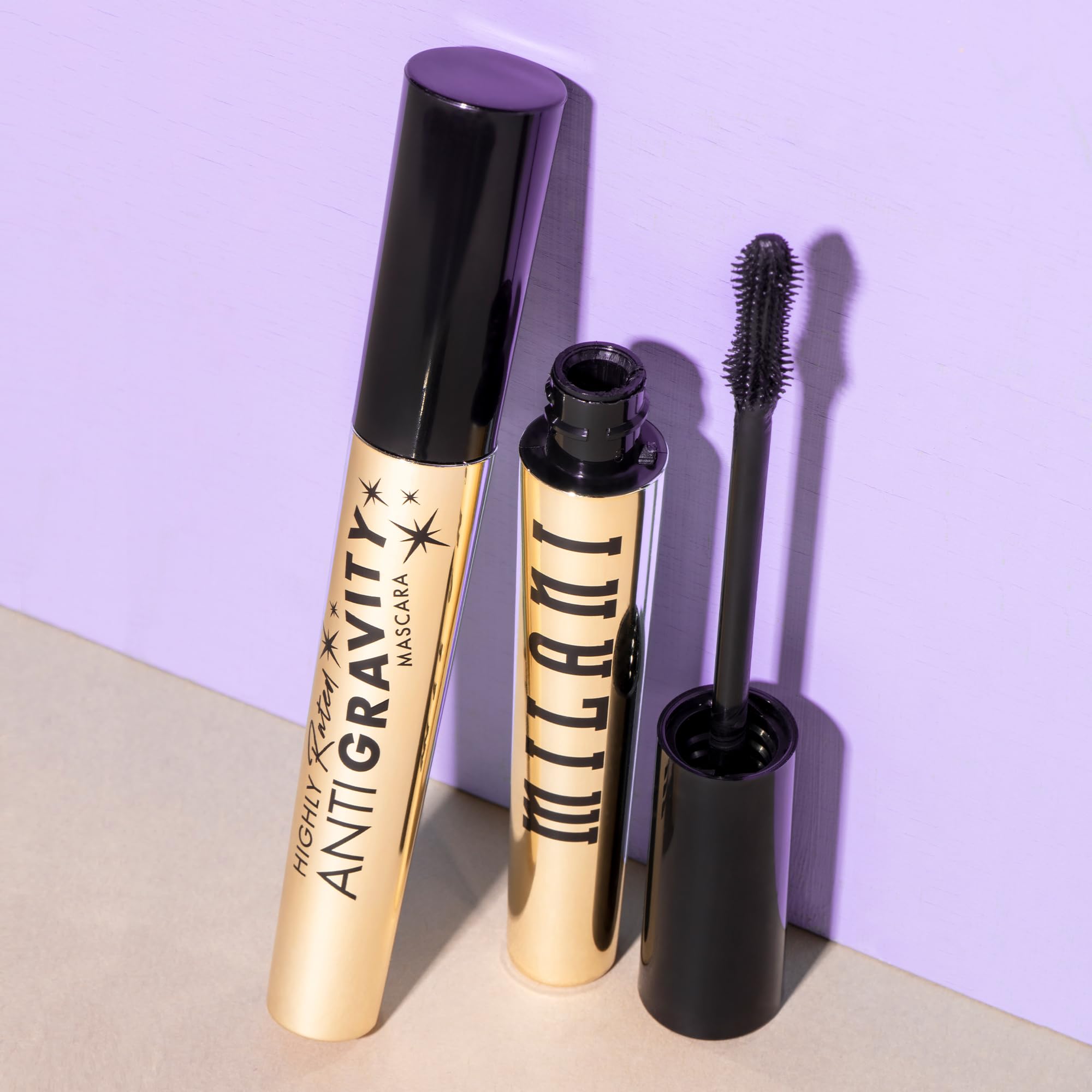 Milani Mascara Volume & Length – Anti-Gravity Black, Hourglass Wand, Castor Oil (2 Pack)
