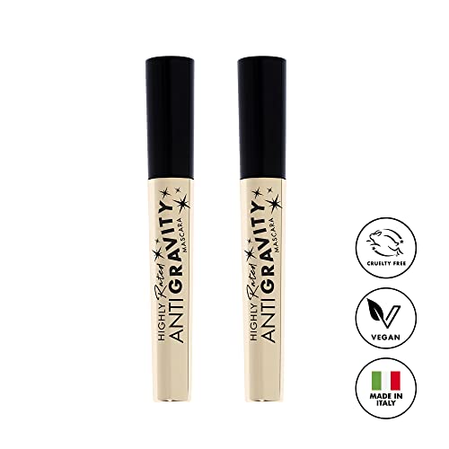 Milani Mascara Volume & Length – Anti-Gravity Black, Hourglass Wand, Castor Oil (2 Pack)