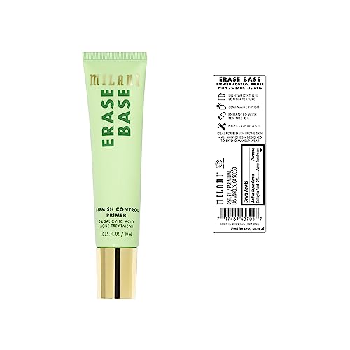 Milani Erase Base Blemish Control Primer – 2% Salicylic Acid, SPF30, 1 oz