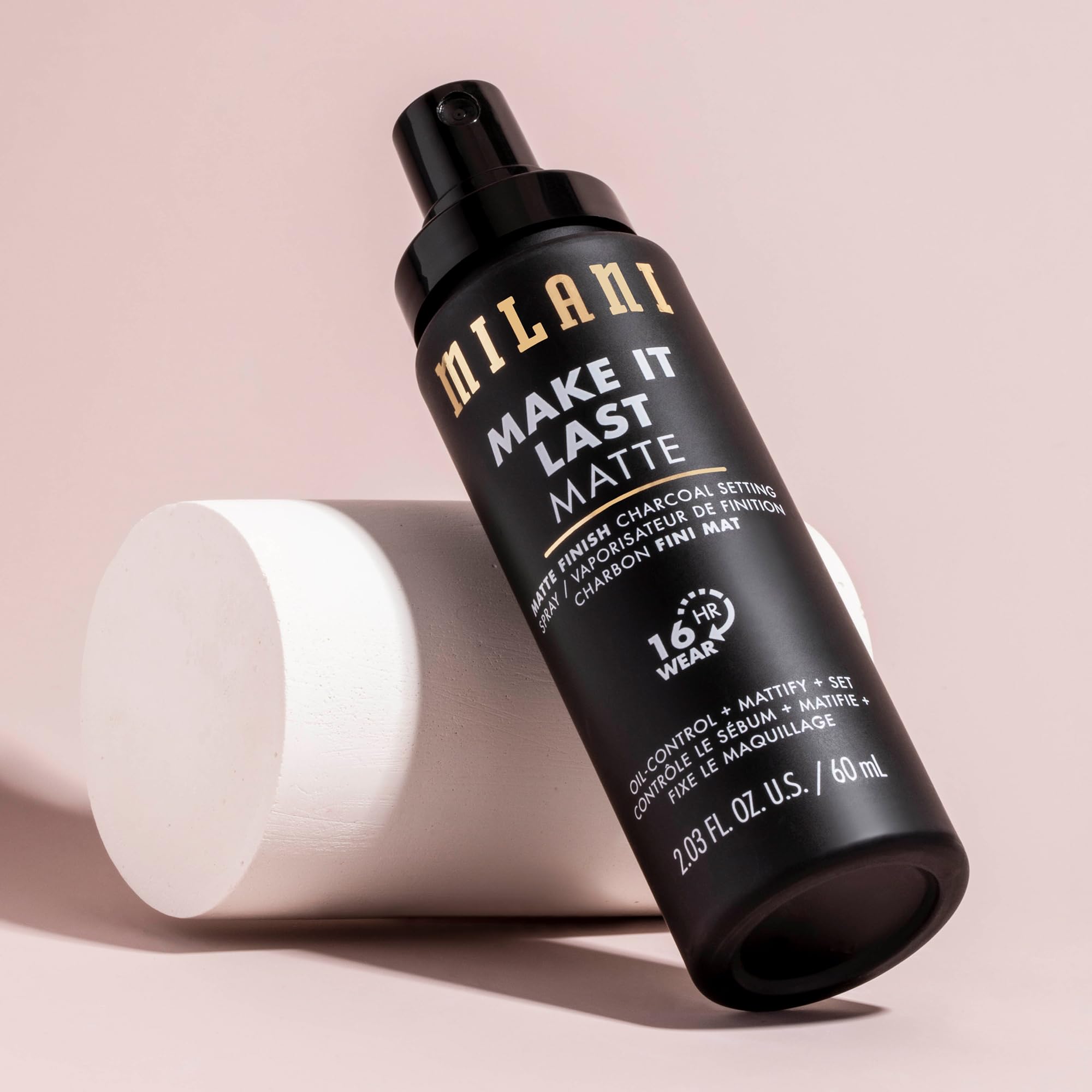 Milani Make It Last Matte Setting Spray + Primer — Charcoal, Oil-Absorbing, 16-Hour Matte Finish (2 Pack)