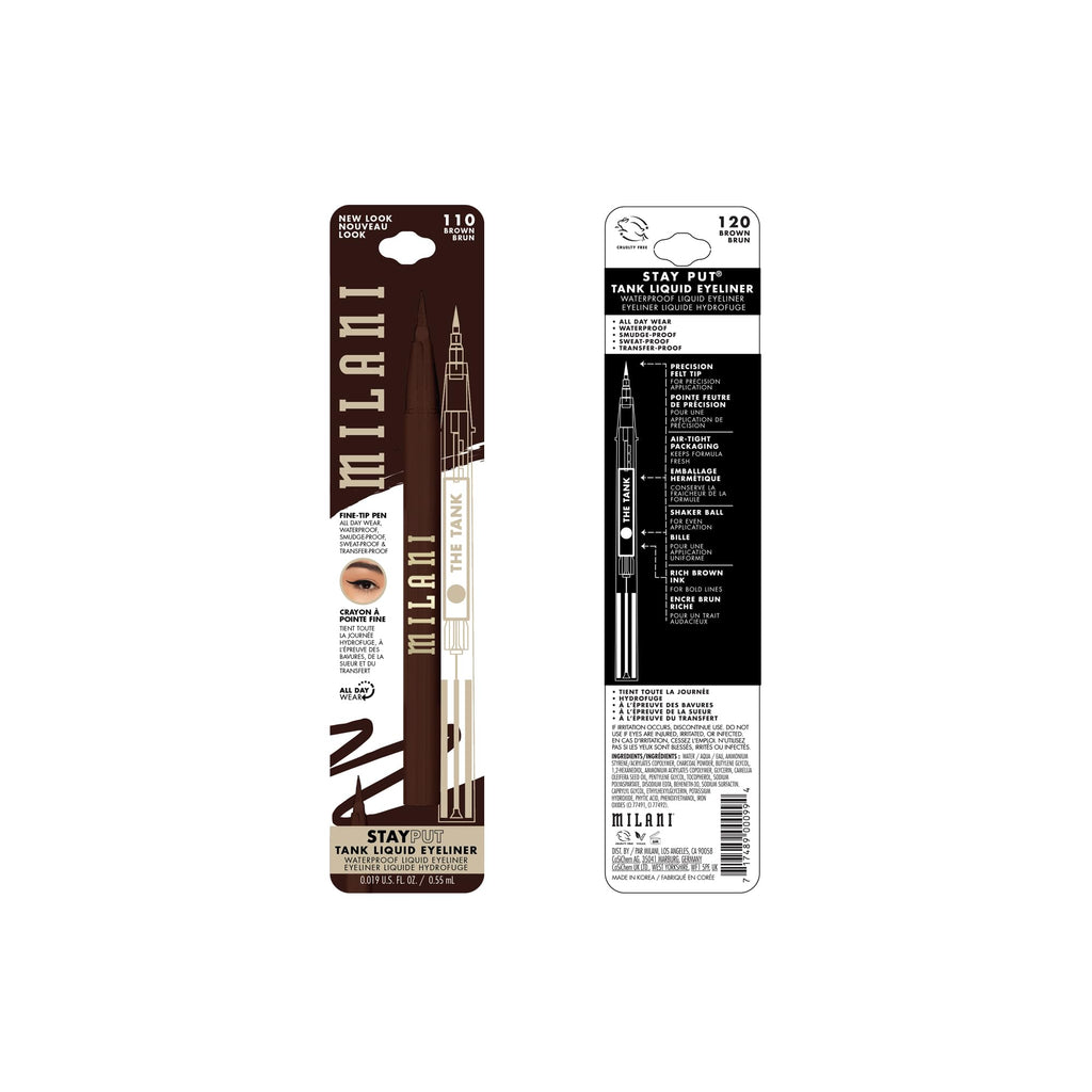 Milani The Tank Liquid Eyeliner - No-Skip Waterproof Brown 120 | Long-Lasting & Smudge-Proof